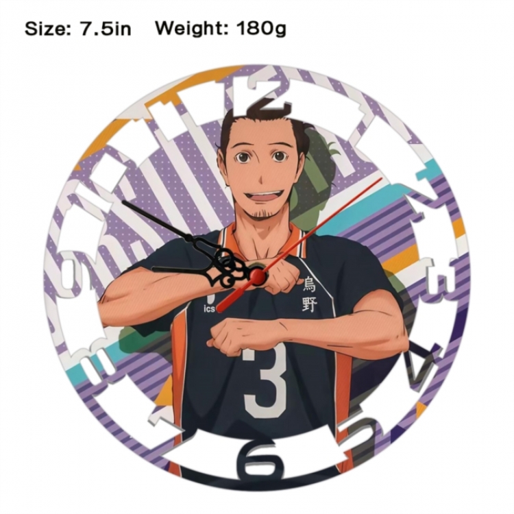 Haikyuu!! Anime print alarm clock wall clock personality clock packaging size 25X25X4cm