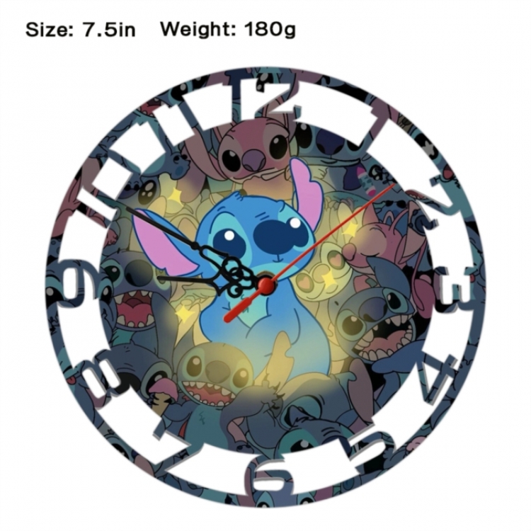 Lilo & Stitch Anime print alarm clock wall clock personality clock packaging size 25X25X4cm