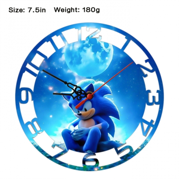 Sonic The Hedgehog Anime print alarm clock wall clock personality clock packaging diameter 20cm