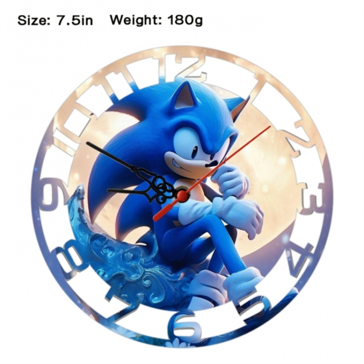  Sonic The Hedgehog Anime print alarm clock wall clock personality clock packaging size 25X25X4cm
