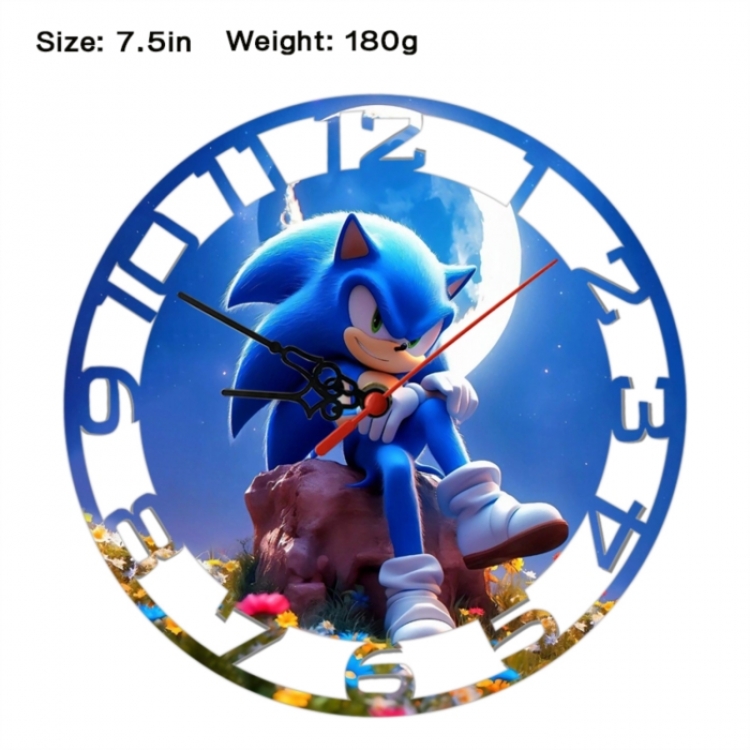  Sonic The Hedgehog Anime print alarm clock wall clock personality clock packaging size 25X25X4cm
