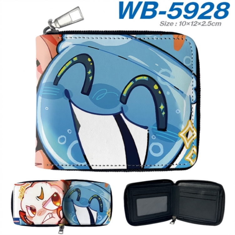 Dandy's World Anime color short full zip folding wallet 10x12x2.5cm