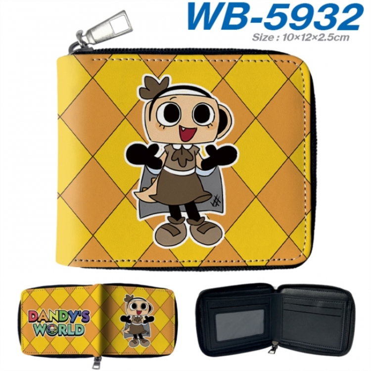 Dandy's World Anime color short full zip folding wallet 10x12x2.5cm