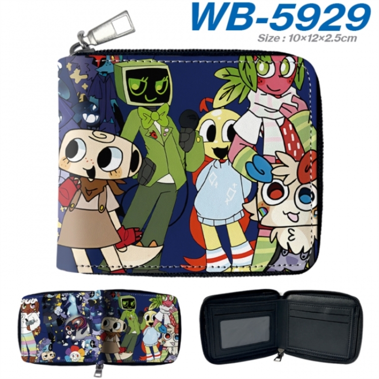 Dandy's World Anime color short full zip folding wallet 10x12x2.5cm
