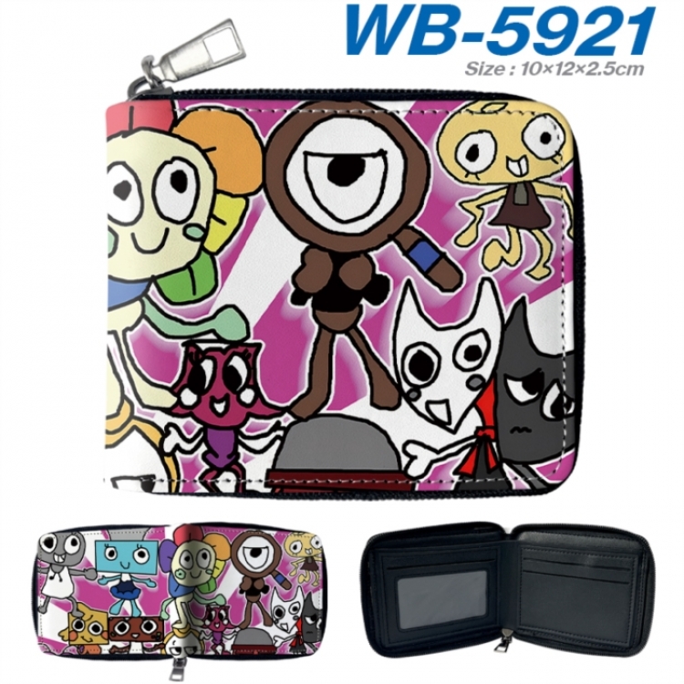 Dandy's World Anime color short full zip folding wallet 10x12x2.5cm