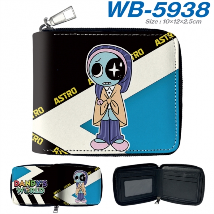 Dandy's World Anime color short full zip folding wallet 10x12x2.5cm