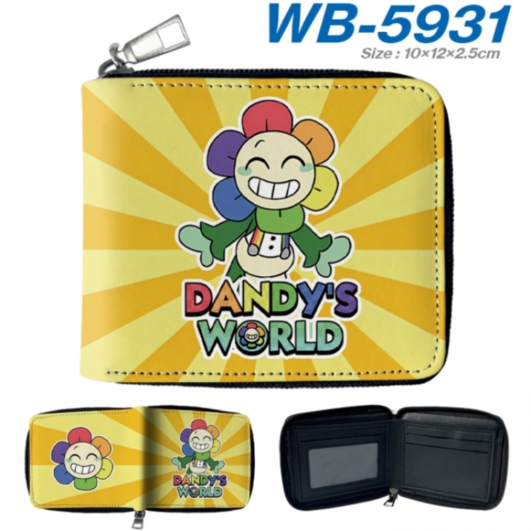 Dandy's World Anime color short full zip folding wallet 10x12x2.5cm