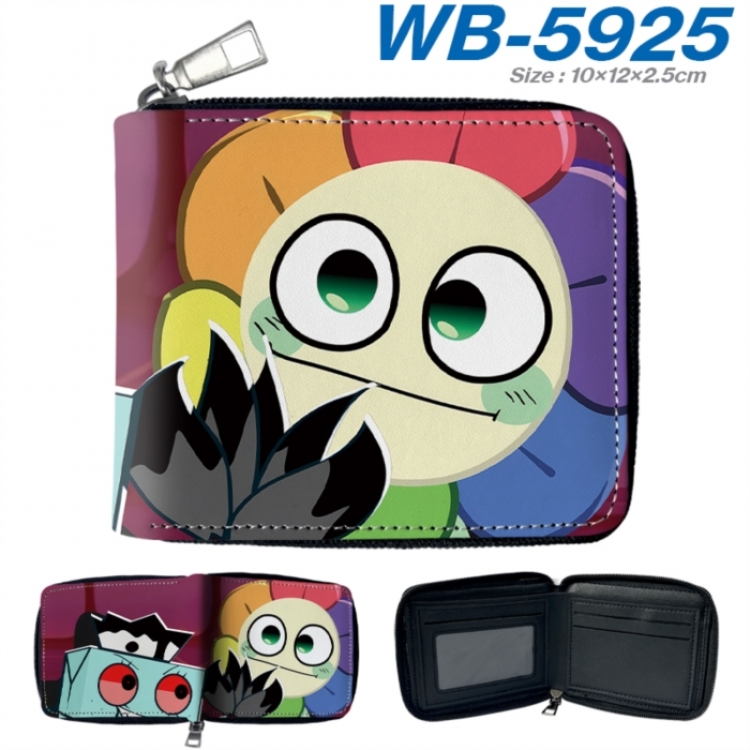Dandy's World Anime color short full zip folding wallet 10x12x2.5cm