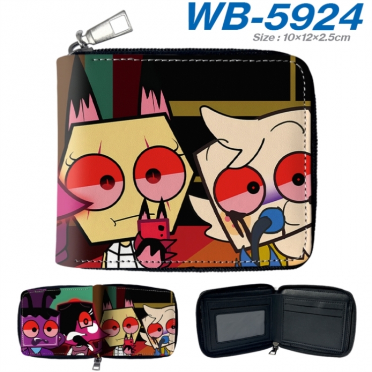 Dandy's World Anime color short full zip folding wallet 10x12x2.5cm