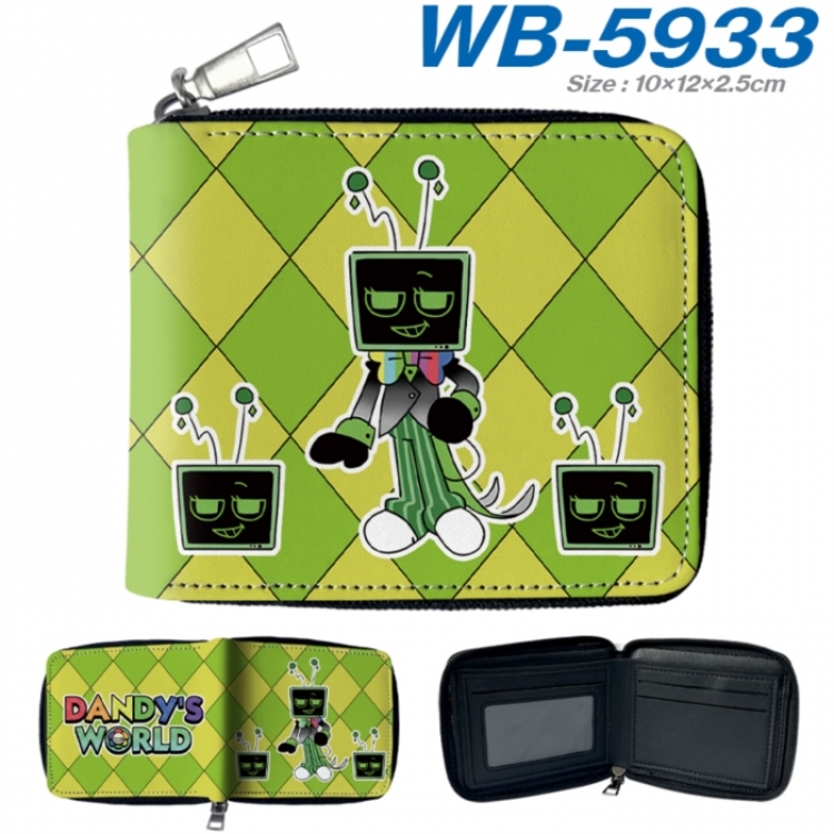 Dandy's World Anime color short full zip folding wallet 10x12x2.5cm