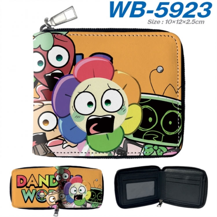 Dandy's World Anime color short full zip folding wallet 10x12x2.5cm