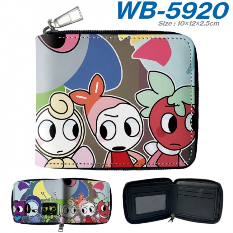 Dandy's World Anime color short full zip folding wallet 10x12x2.5cm