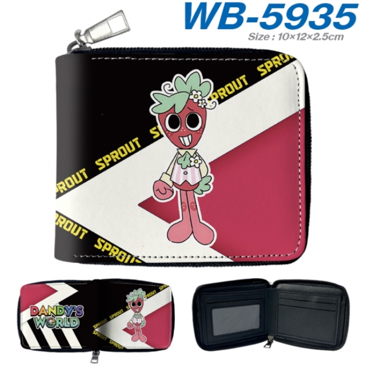 Dandy's World Anime color short full zip folding wallet 10x12x2.5cm