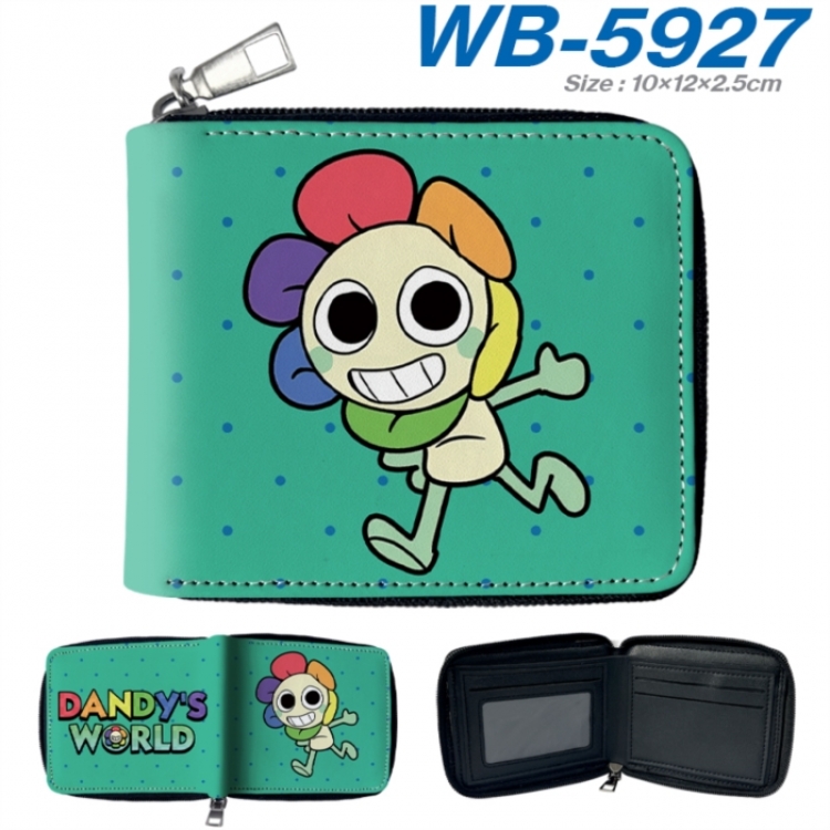 Dandy's World Anime color short full zip folding wallet 10x12x2.5cm