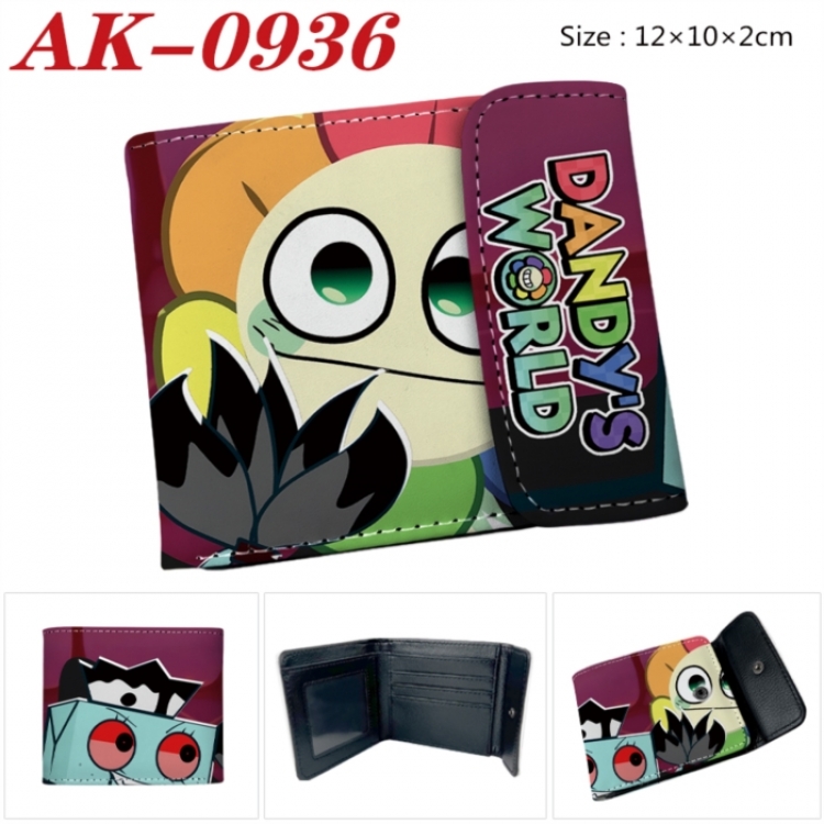 Dandy's World Anime PU leather full color buckle two fold wallet 12X10X2CM