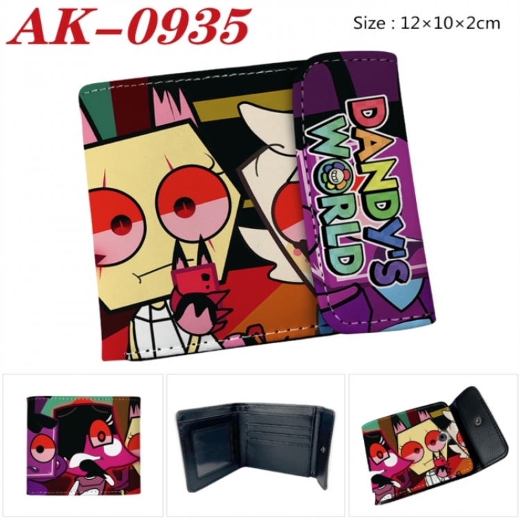 Dandy's World Anime PU leather full color buckle two fold wallet 12X10X2CM