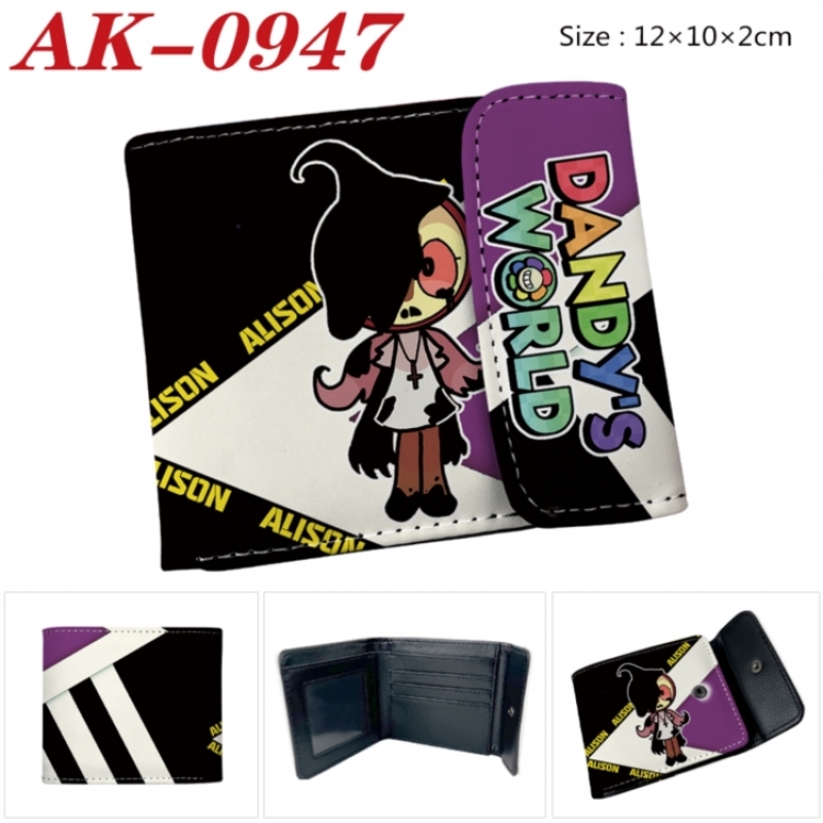 Dandy's World Anime PU leather full color buckle two fold wallet 12X10X2CM