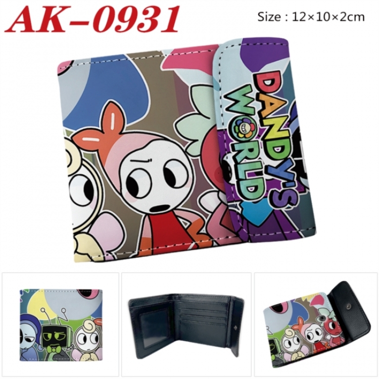 Dandy's World Anime PU leather full color buckle two fold wallet 12X10X2CM