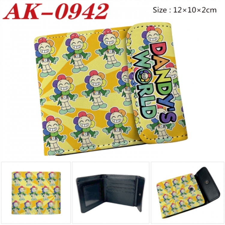 Dandy's World Anime PU leather full color buckle two fold wallet 12X10X2CM