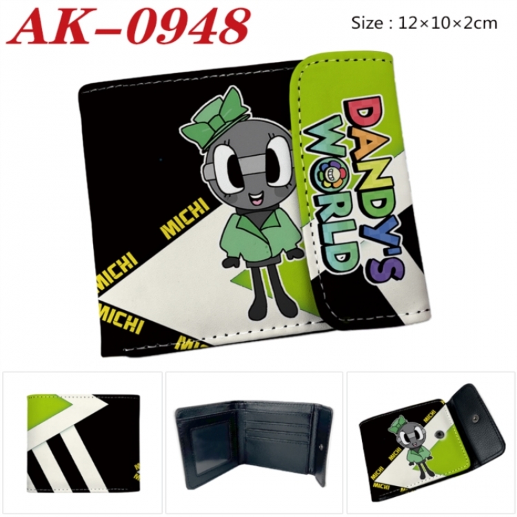 Dandy's World Anime PU leather full color buckle two fold wallet 12X10X2CM