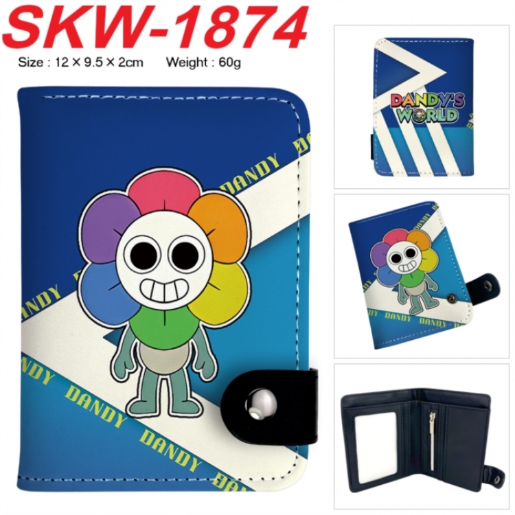 Dandy's World Anime vertical button folding wallet 12X9.5X2CM 60g