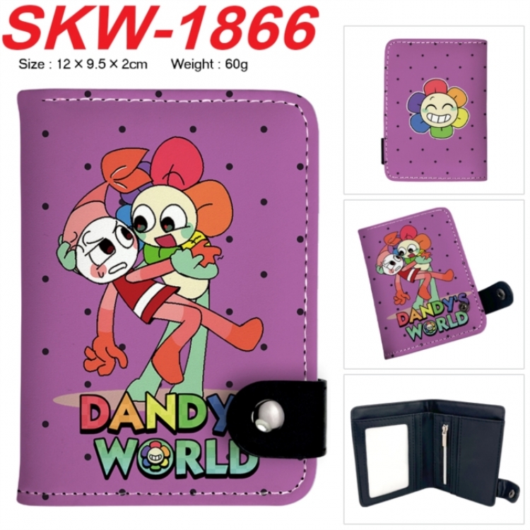 Dandy's World Anime vertical button folding wallet 12X9.5X2CM 60g