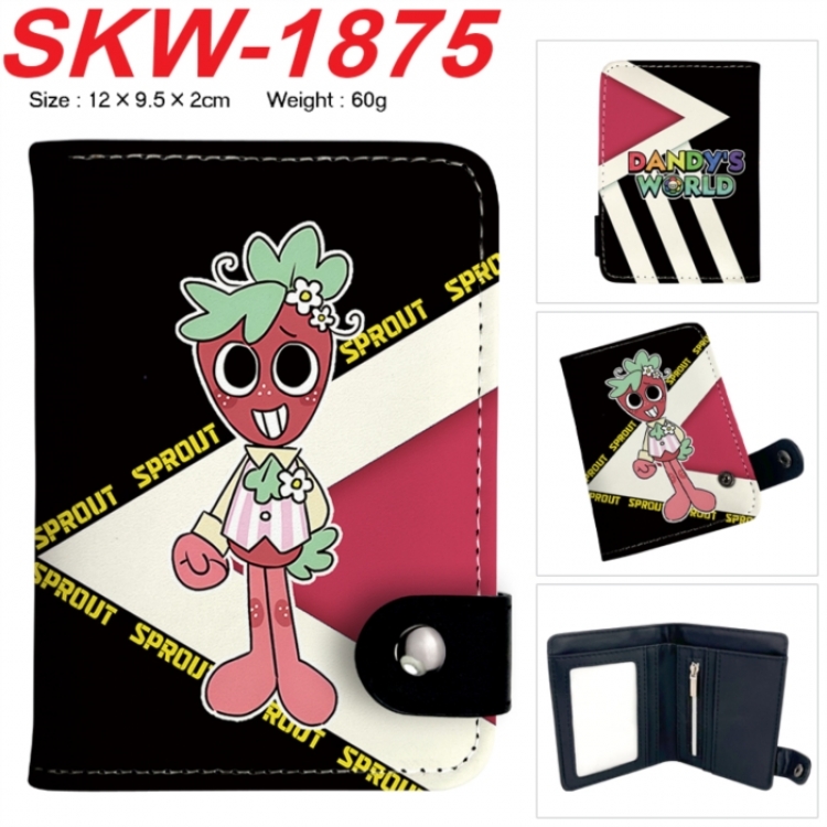 Dandy's World Anime vertical button folding wallet 12X9.5X2CM 60g
