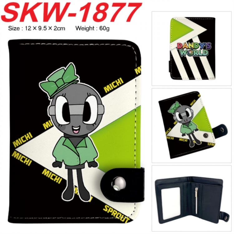 Dandy's World Anime vertical button folding wallet 12X9.5X2CM 60g