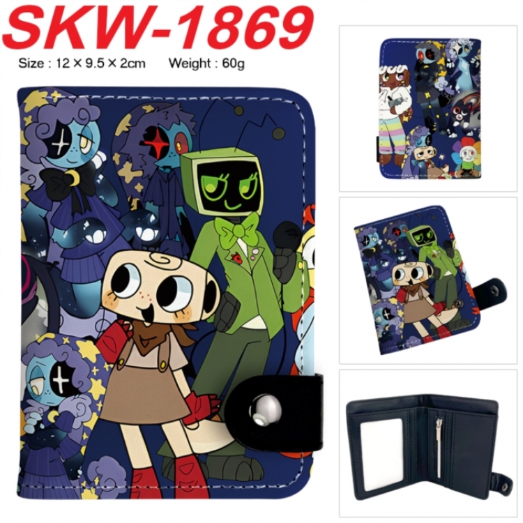 Dandy's World Anime vertical button folding wallet 12X9.5X2CM 60g