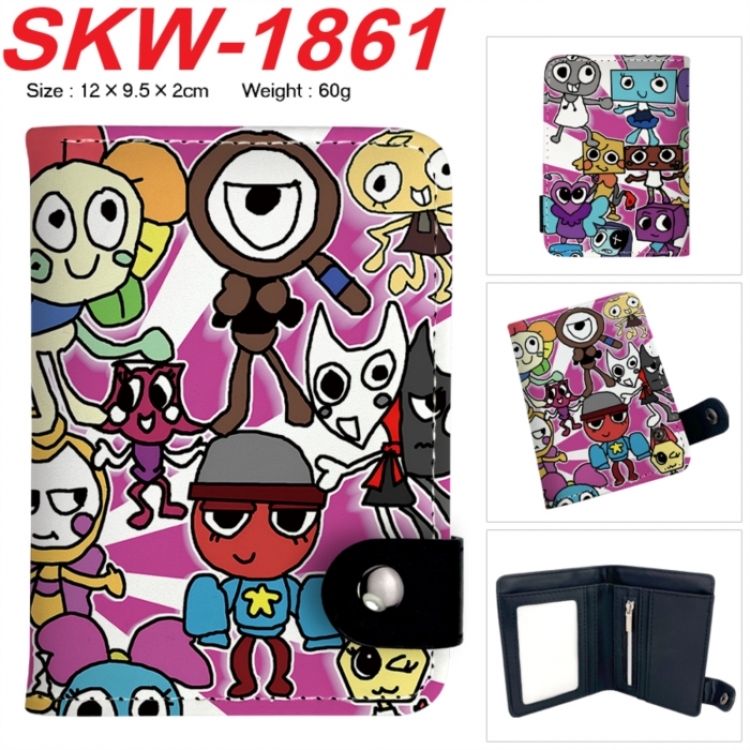 Dandy's World Anime vertical button folding wallet 12X9.5X2CM 60g