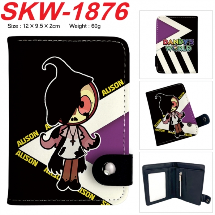 Dandy's World Anime vertical button folding wallet 12X9.5X2CM 60g