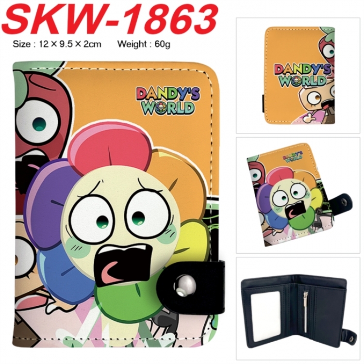 Dandy's World Anime vertical button folding wallet 12X9.5X2CM 60g