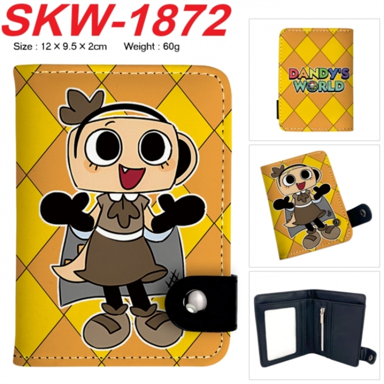Dandy's World Anime vertical button folding wallet 12X9.5X2CM 60g