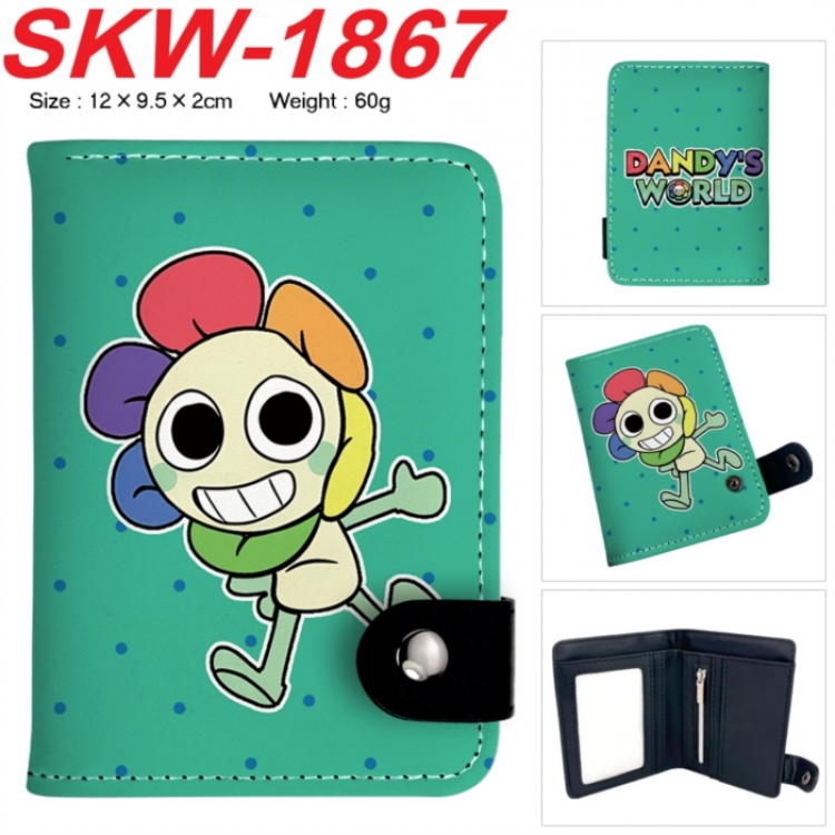 Dandy's World Anime vertical button folding wallet 12X9.5X2CM 60g