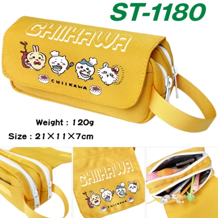 Chiikawa Anime waterproof canvas portable double-layer pencil bag cosmetic bag 21x11x7cm