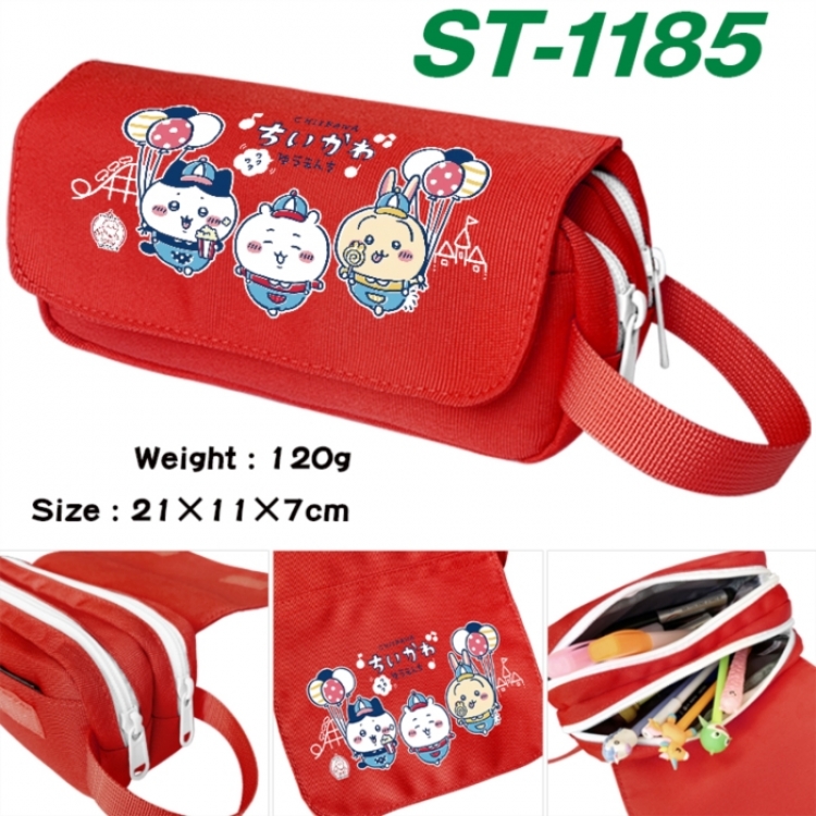 Chiikawa Anime waterproof canvas portable double-layer pencil bag cosmetic bag 21x11x7cm