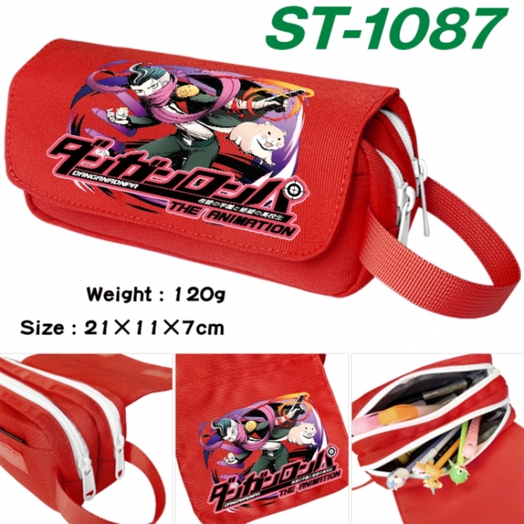 Dangan-Ronpa Anime waterproof canvas portable double-layer pencil bag cosmetic bag 21x11x7cm