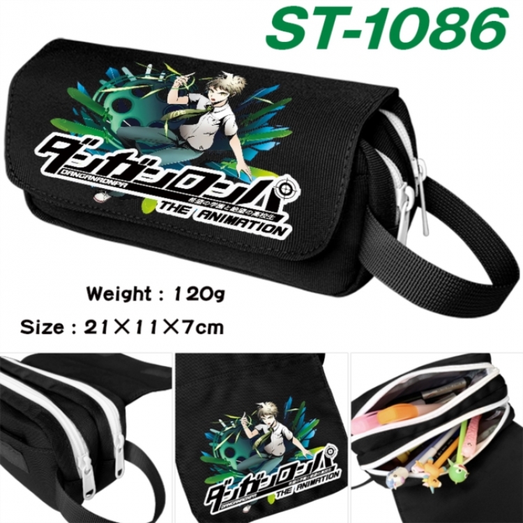 Dangan-Ronpa Anime waterproof canvas portable double-layer pencil bag cosmetic bag 21x11x7cm
