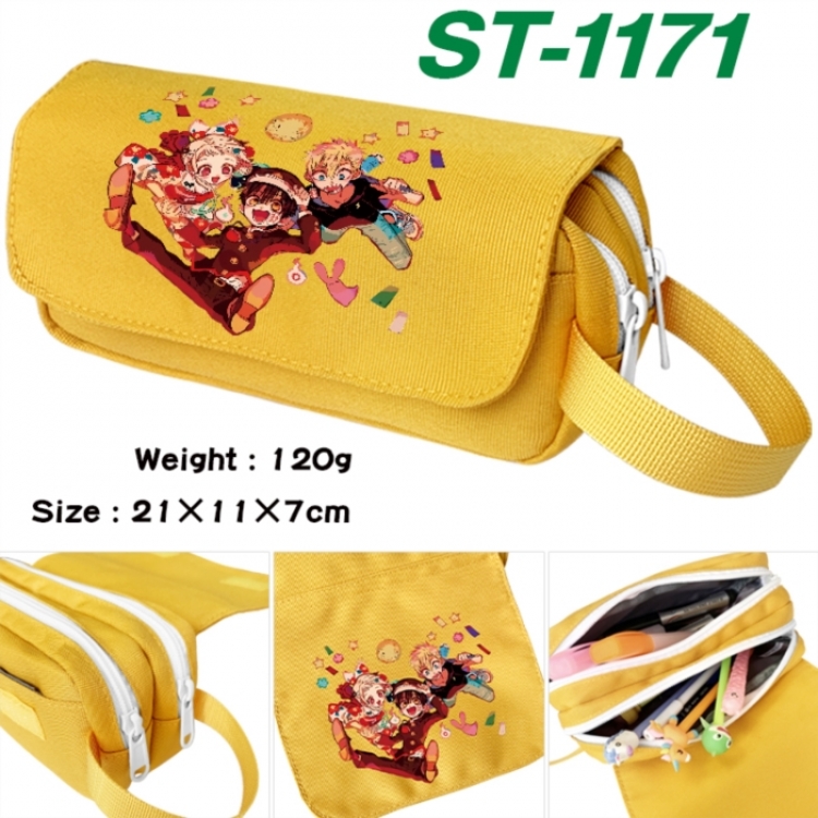 Toilet-bound Hanako-kun Anime waterproof canvas portable double-layer pencil bag cosmetic bag 21x11x7cm