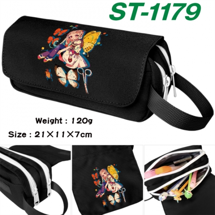 Toilet-bound Hanako-kun Anime waterproof canvas portable double-layer pencil bag cosmetic bag 21x11x7cm