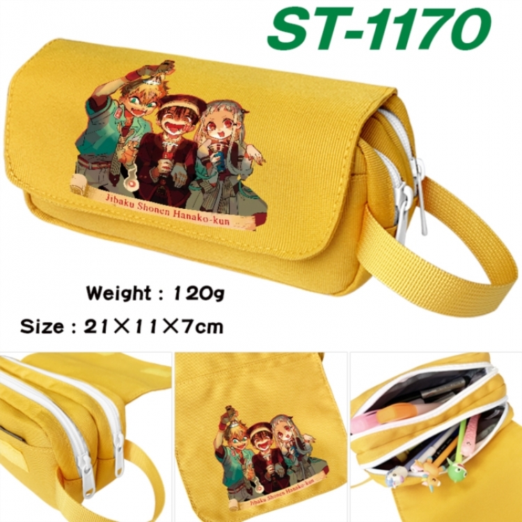 Toilet-bound Hanako-kun Anime waterproof canvas portable double-layer pencil bag cosmetic bag 21x11x7cm