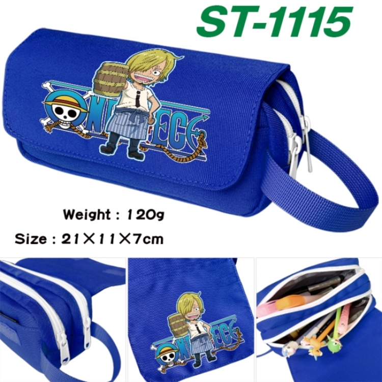 One Piece Anime waterproof canvas portable double-layer pencil bag cosmetic bag 21x11x7cm