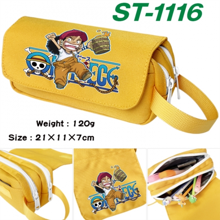 One Piece Anime waterproof canvas portable double-layer pencil bag cosmetic bag 21x11x7cm