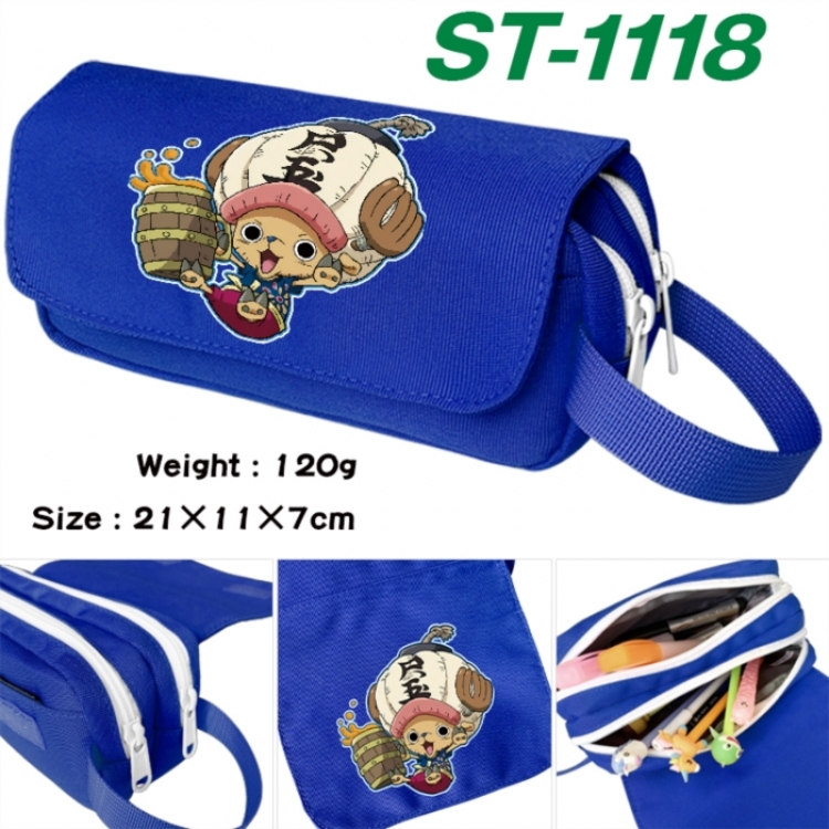 One Piece Anime waterproof canvas portable double-layer pencil bag cosmetic bag 21x11x7cm