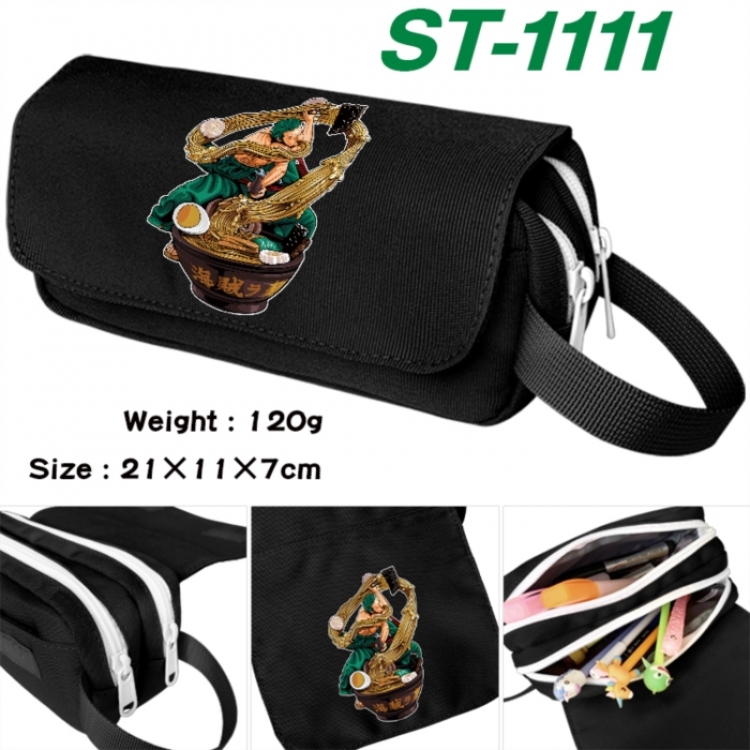 One Piece Anime waterproof canvas portable double-layer pencil bag cosmetic bag 21x11x7cm