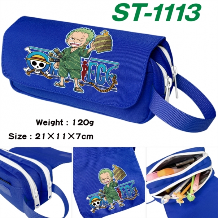 One Piece Anime waterproof canvas portable double-layer pencil bag cosmetic bag 21x11x7cm