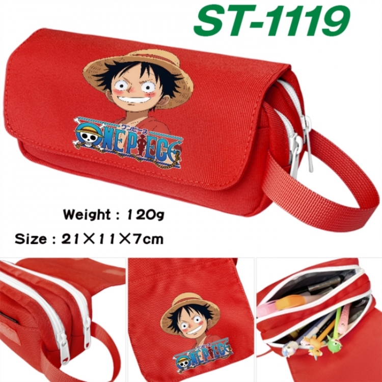 One Piece Anime waterproof canvas portable double-layer pencil bag cosmetic bag 21x11x7cm