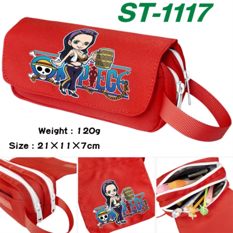 One Piece Anime waterproof canvas portable double-layer pencil bag cosmetic bag 21x11x7cm