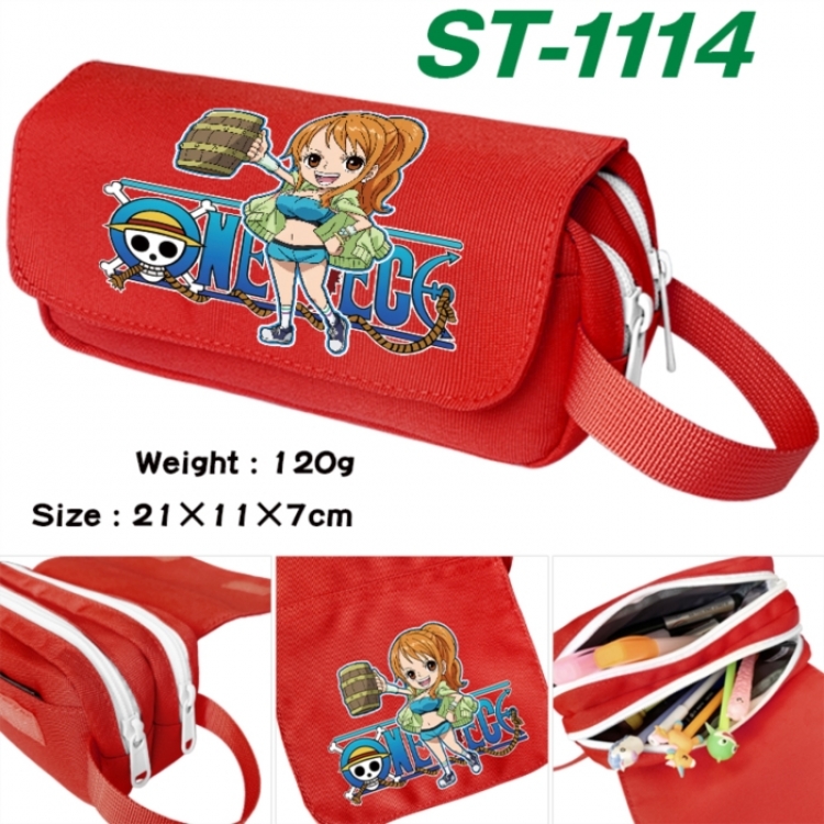 One Piece Anime waterproof canvas portable double-layer pencil bag cosmetic bag 21x11x7cm