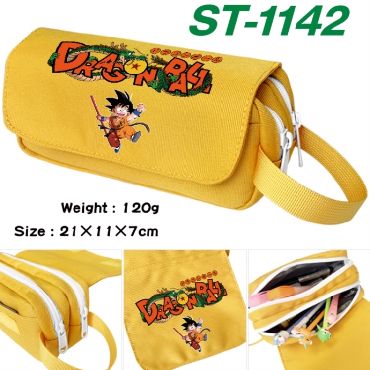 DRAGON BALL Anime waterproof canvas portable double-layer pencil bag cosmetic bag 21x11x7cm